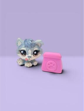 Littlest Pet Shop Dog Husky Pup #1683 LPS With Purse Accessory.